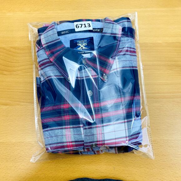 Wrangler Twenty X Men's Shirt Size XL Blue Red Plaid Button Down Casual Western - Picture 10 of 10